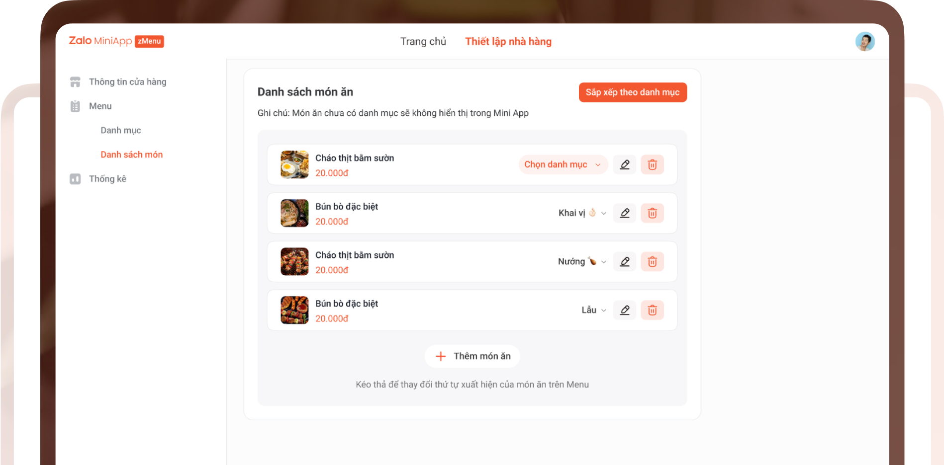 Zalo Menu Tạo Menu Điện Tử Miễn Phí trên Zalo Mini App - Nhà Hàng, Quán Ăn